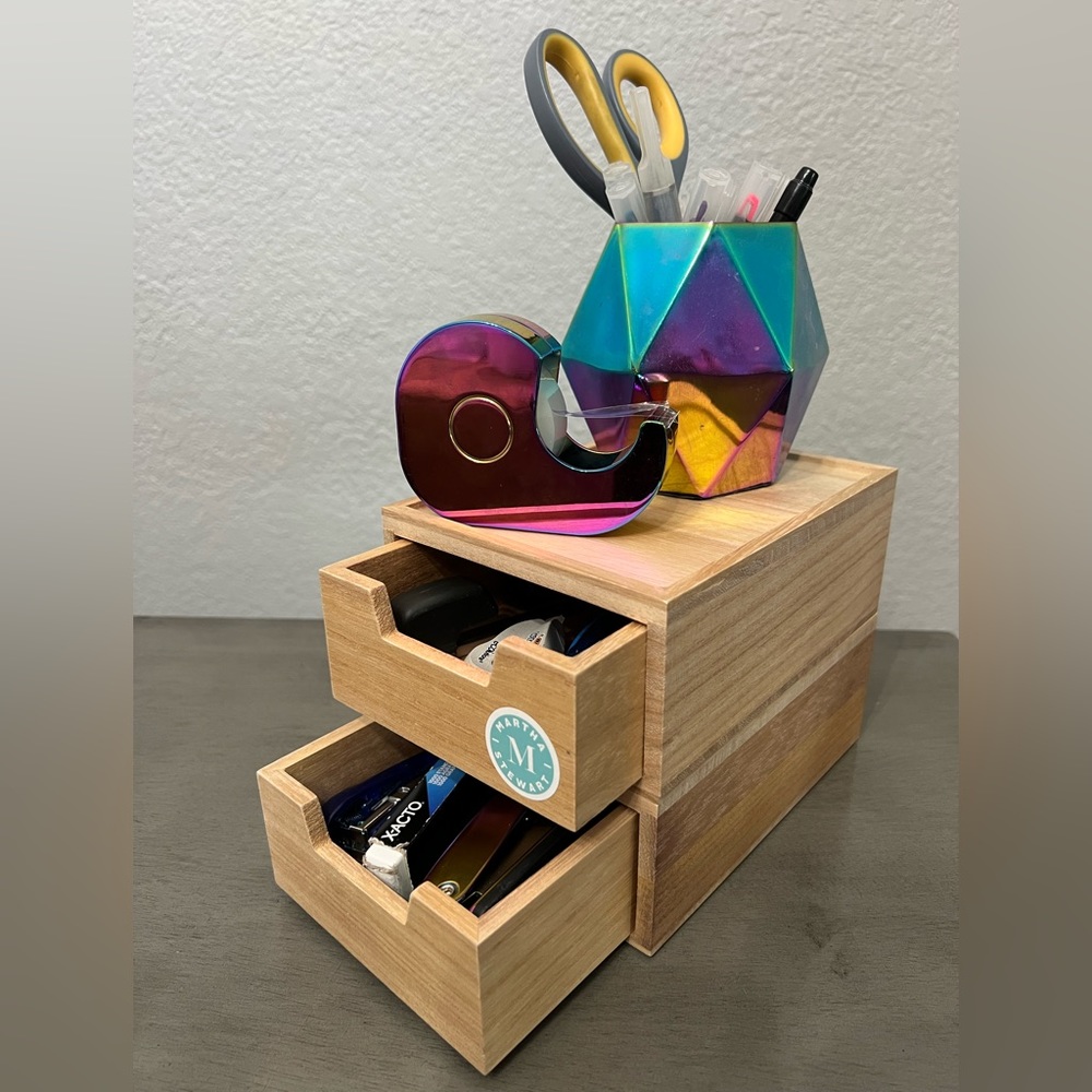 NWT Martha Stewart Desk organization wood boxes